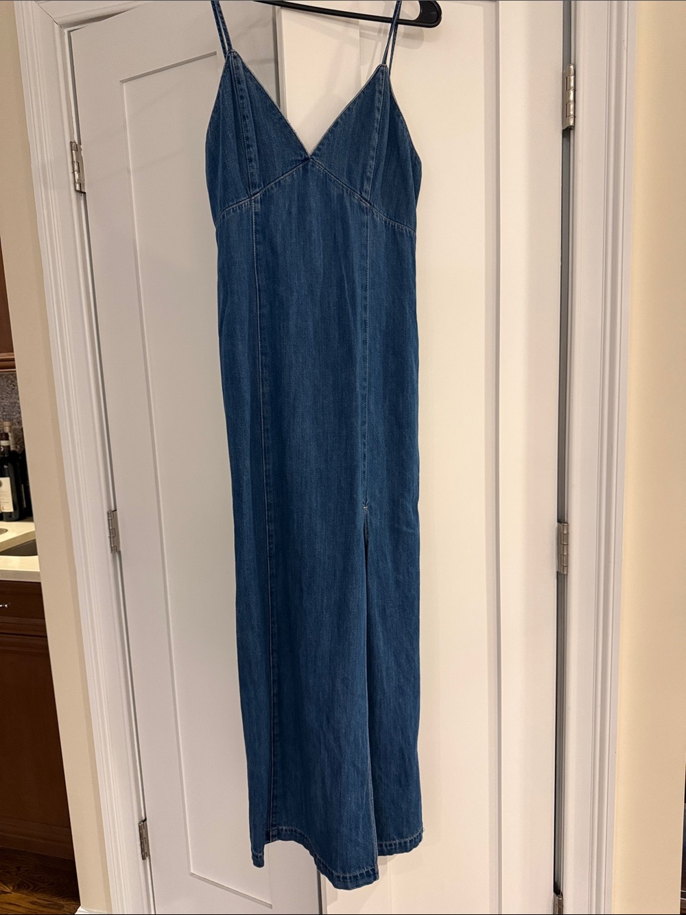 Alice + Olivia Blue Denim Slip Maxi Dress